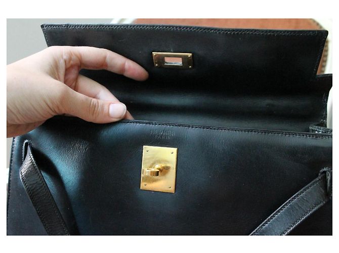 Hermès Kelly 32 Pelle Box Nera Nero - vista 11