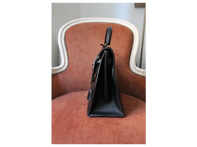 Hermès Kelly 32 Pelle Box Nera Nero - vista 3