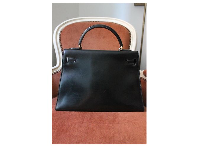 Hermès Kelly 32 Pelle Box Nera Nero - vista 4