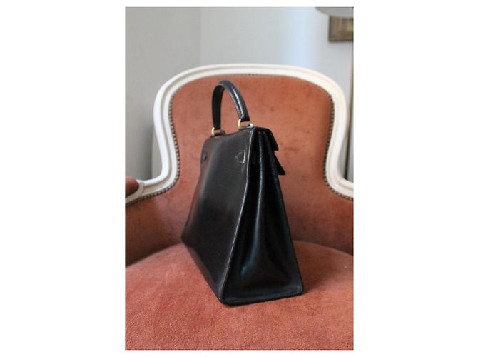 Hermès Kelly 32 Pelle Box Nera Nero - vista 5