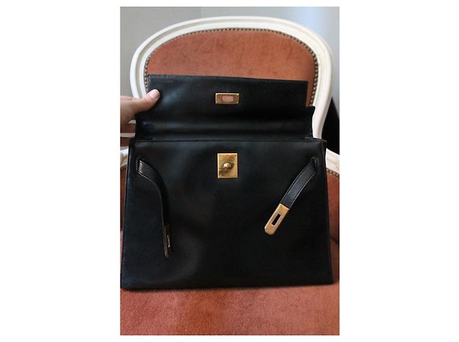 Hermès Kelly 32 Pelle Box Nera Nero - vista 9