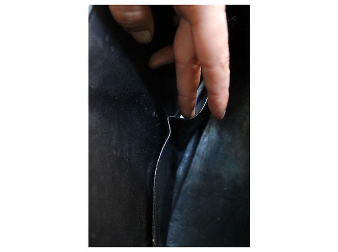 Hermès Kelly 28 Borsa Pelle Box Nera Nero - vista 15