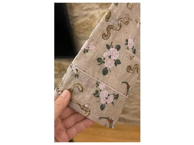 Vestido de algodón estampado "Godi" Nanushka Castaño Rosa Blanco Beige Verde - vista 7
