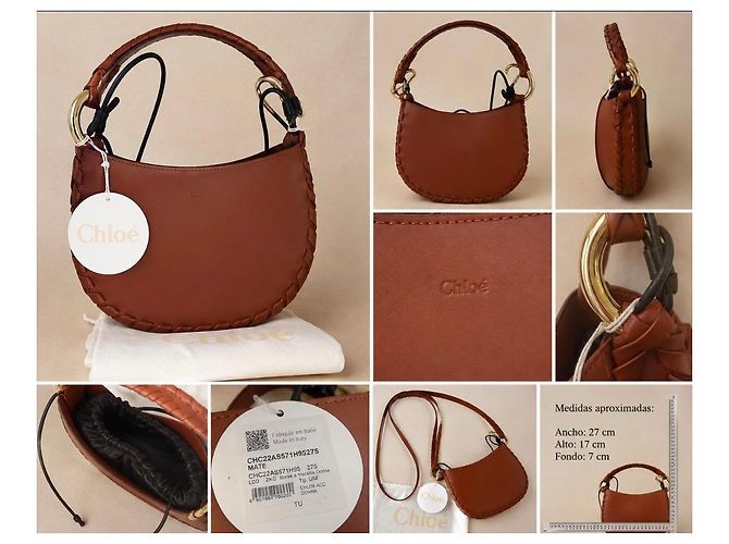 Borsa Hobo Marcie Small di Chloé in pelle marrone - vista 4