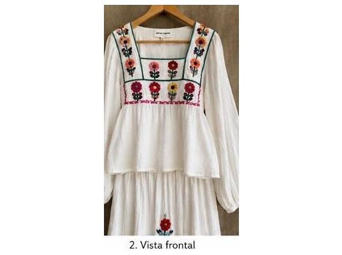 Conjunto de algodón bordado Antik Batik Blanco Multicolor - vista 4