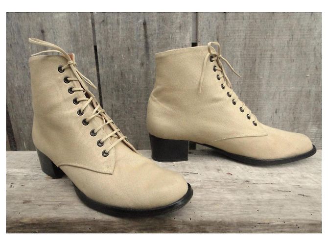 Stivaletti con lacci Robert Clergerie in tela beige - vista 2