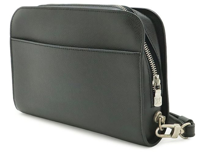 Clutch/Borsa Louis Vuitton Taiga Baikal Nero Grigio - vista 3