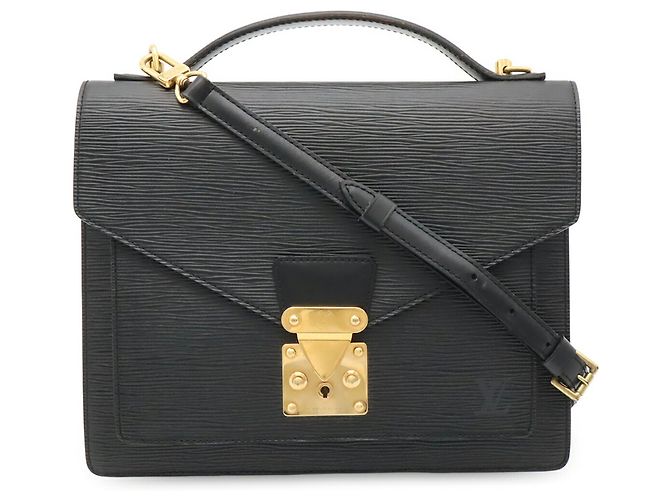 Borsa Louis Vuitton Epi Monceau Nero - vista 2
