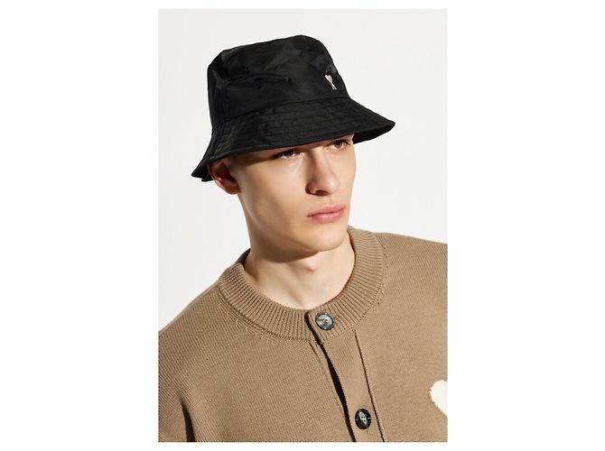AMI Paris Cappello Bucket Logo Nero - vista 3