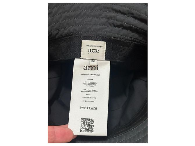 AMI Paris Cappello Bucket Logo Nero - vista 4