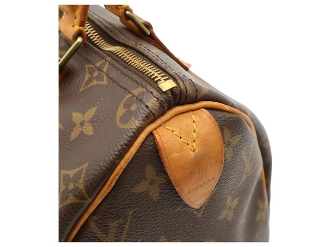 Borsa Louis Vuitton Monogram Speedy 25 M41528 Marrone Monogramma - vista 10