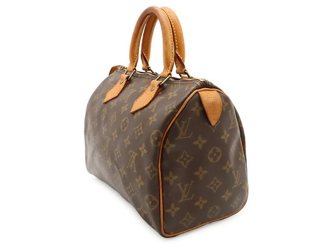 Borsa Louis Vuitton Monogram Speedy 25 M41528 Marrone Monogramma - vista 3