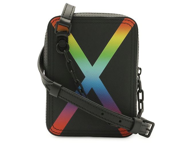 Borsa a tracolla Louis Vuitton Taiga Rainbow Danube Nero Multicolore - vista 2