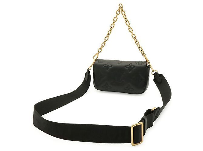Borsa a tracolla Louis Vuitton Bubble Glam Wallet-on-Strap Chain Shoulder Bag Nero - vista 3