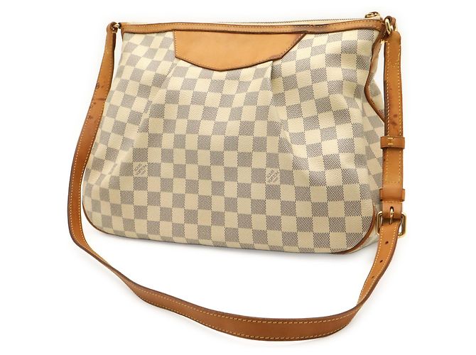 Borsa a Spalla Louis Vuitton Damier Azur Siracusa MM Crudo - vista 3