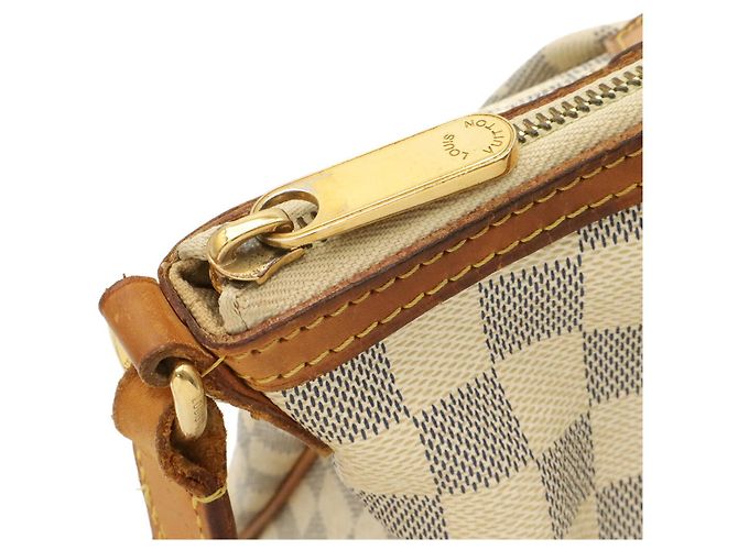 Borsa a Spalla Louis Vuitton Damier Azur Siracusa MM Crudo - vista 6