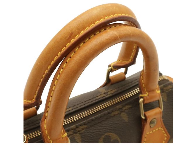 Louis Vuitton Monogram Mini Speedy Handtasche Pouch Braun Monogramm - vista 5
