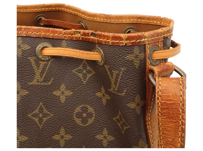 Noe Borsa a Spalla Louis Vuitton Monogram Petit Noé Marrone Bianco Monogramma - vista 7