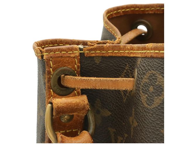 Borsa a tracolla Louis Vuitton Monogram Noe Marrone Bianco Monogramma - vista 8