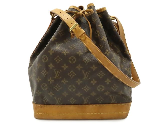 Louis Vuitton Monogram Noe Schultertasche Braun Weiß Monogramm - Ansicht 2