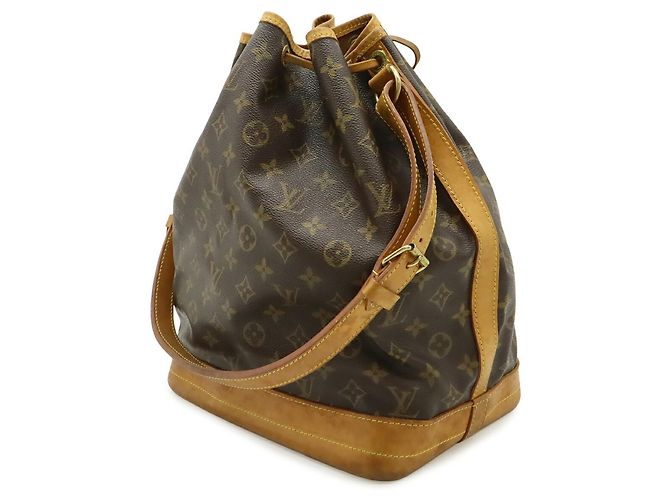 Louis Vuitton Monogram Noe Schultertasche Braun Weiß Monogramm - Ansicht 3
