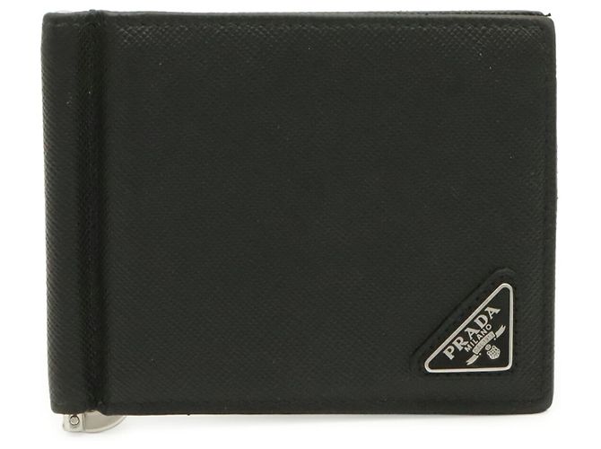 Cartera Bi-fold Triangle Prada Negro Blanco - vista 2
