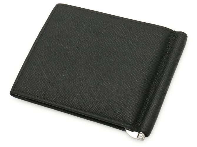 Cartera Bi-fold Triangle Prada Negro Blanco - vista 3
