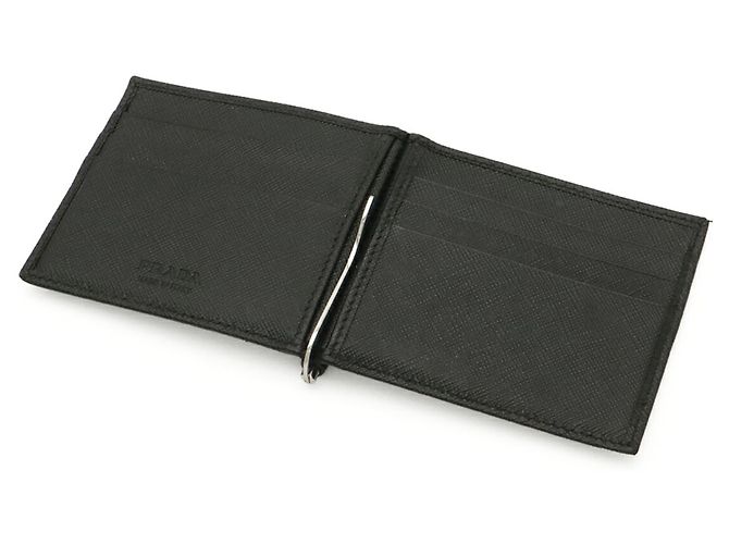 Cartera Bi-fold Triangle Prada Negro Blanco - vista 5