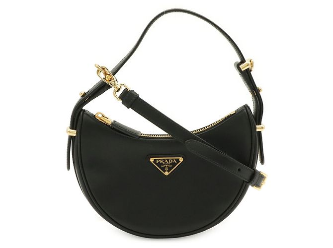 Borsa a Spalla Arche Small in Pelle Prada Nero - vista 2