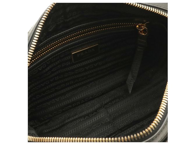 Borsa a tracolla in jacquard Prada Nero - vista 8