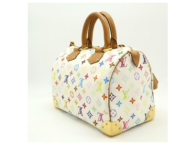 Borsa Louis Vuitton Monogram Multicolor Speedy 30 Bianco Multicolore Monogramma - vista 3