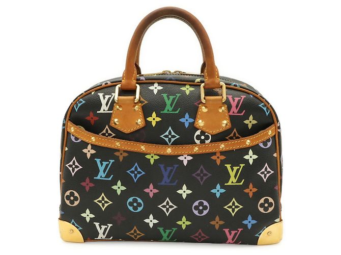 Borsa Louis Vuitton Monogram Multicolor Trouville Nero Multicolore Monogramma - vista 2