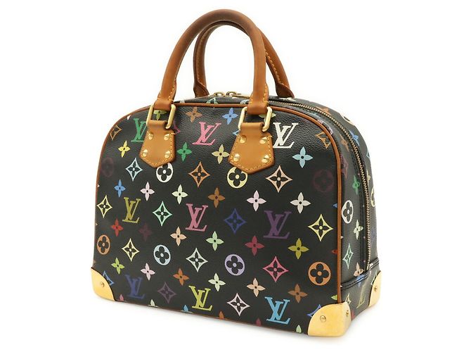 Borsa Louis Vuitton Monogram Multicolor Trouville Nero Multicolore Monogramma - vista 3