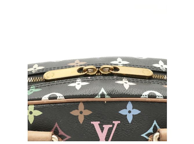 Borsa Louis Vuitton Monogram Multicolor Trouville Nero Multicolore Monogramma - vista 6