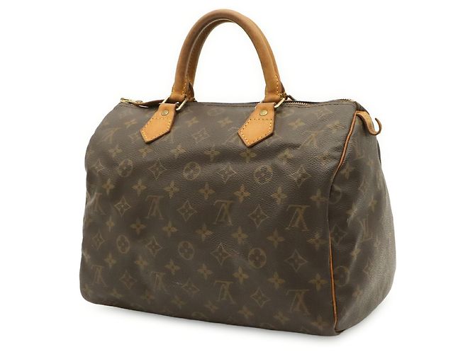 Sac à main Louis Vuitton Monogram Speedy 30 Marron - vue 3