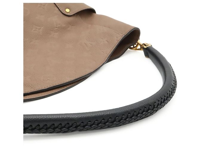 Borsa a Spalla Louis Vuitton Monogram Empreinte Bagatelle Taupe - vista 6