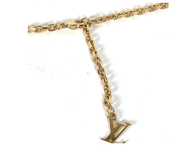Collana con catena e perle Damier Louis Vuitton D'oro Damier ebene - vista 6