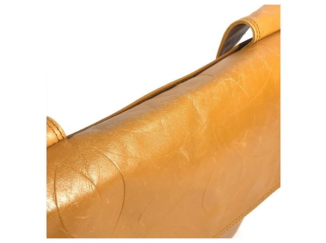 Borsa a tracolla in pelle arancione con logo Chanel CC Coco Mark - vista 10