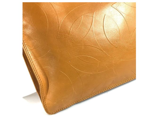 Borsa a tracolla in pelle arancione con logo Chanel CC Coco Mark - vista 11