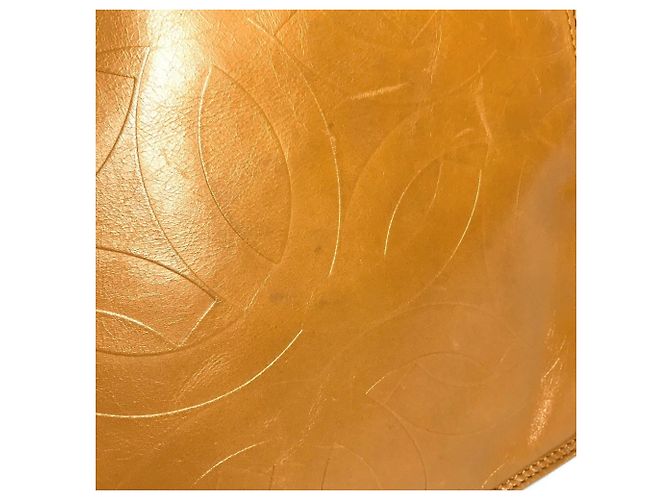 Borsa a tracolla in pelle arancione con logo Chanel CC Coco Mark - vista 12