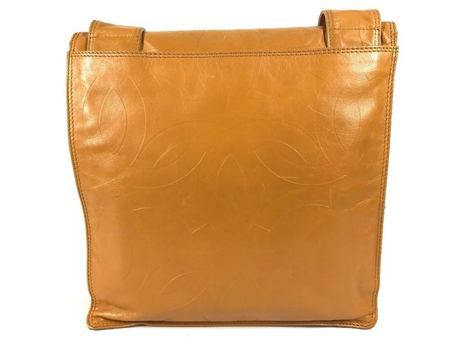 Borsa a tracolla in pelle arancione con logo Chanel CC Coco Mark - vista 2