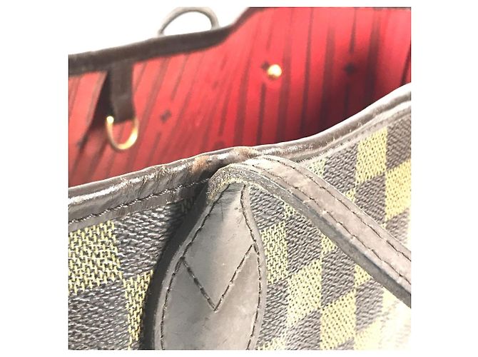 Louis Vuitton Damier Neverfull MM Tasche Braun Damier ebene - Ansicht 11