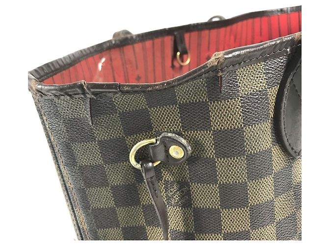 Louis Vuitton Damier Neverfull MM Tasche Braun Damier ebene - Ansicht 12