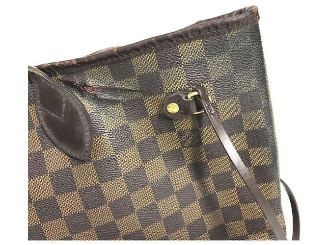 Louis Vuitton Damier Neverfull MM Tasche Braun Damier ebene - Ansicht 17