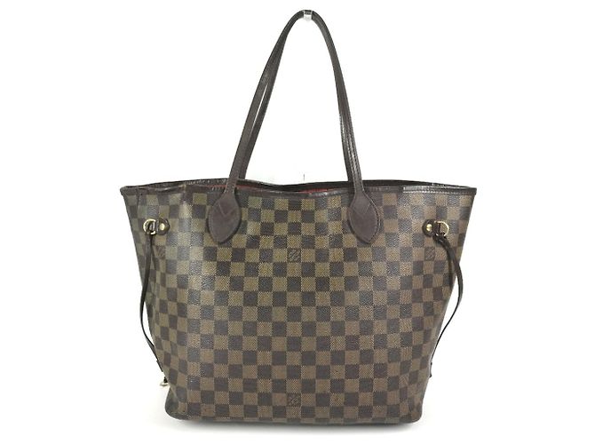 Louis Vuitton Damier Neverfull MM Tasche Braun Damier ebene - Ansicht 2