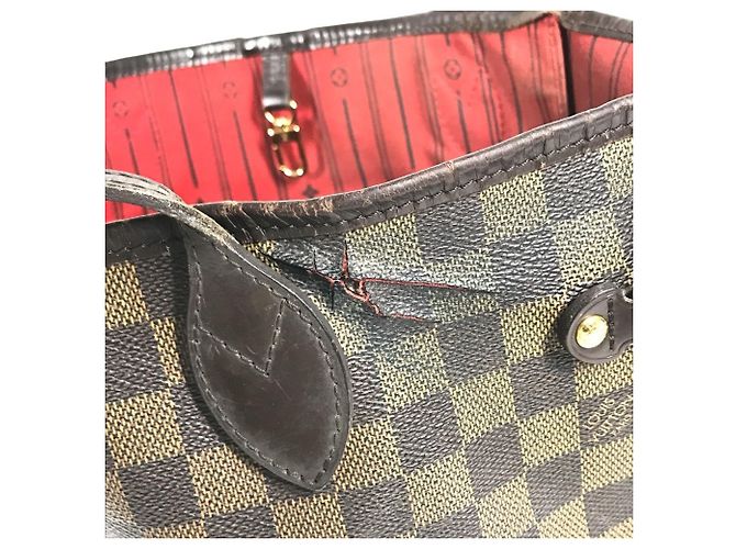 Louis Vuitton Damier Neverfull MM Tasche Braun Damier ebene - Ansicht 9