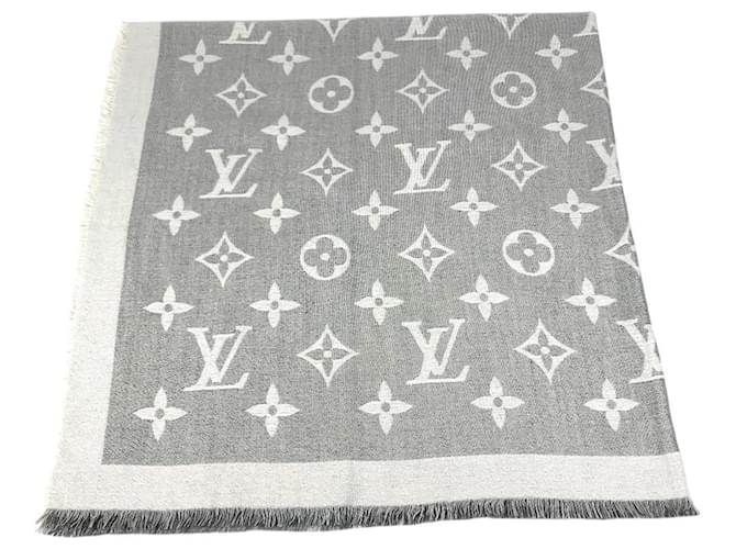 Sciarpa Louis Vuitton Monogram Giant Logo Marrone Bianco Monogramma - vista 2