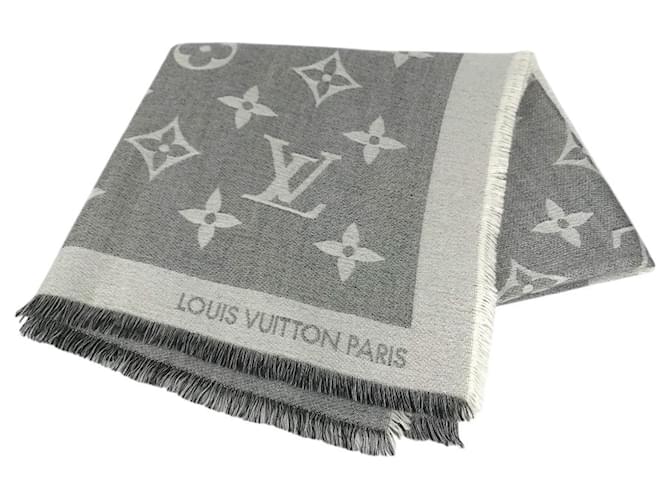 Sciarpa Louis Vuitton Monogram Giant Logo Marrone Bianco Monogramma - vista 8