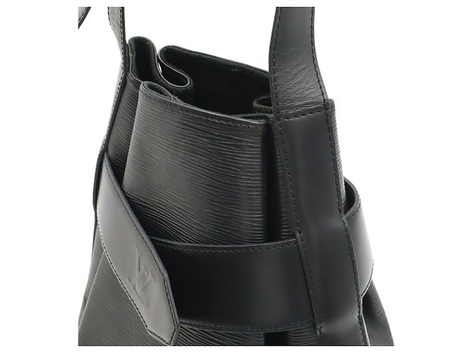 Borsa a Spalla Louis Vuitton Epi Sac Depaule Nero - vista 5