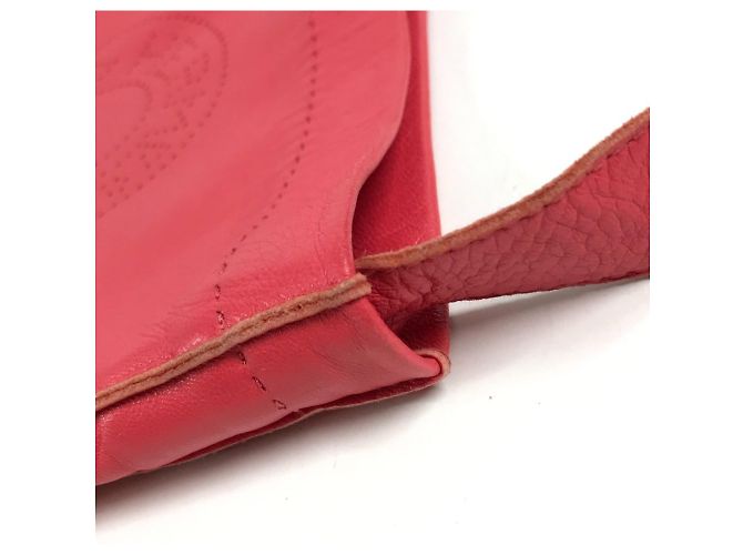Borsa in pelle rosa Hermès Clou de Selle - vista 8
